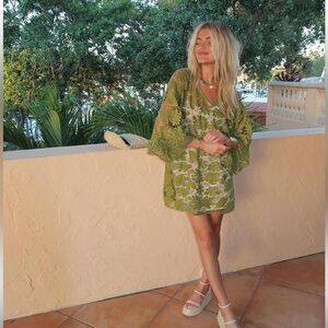 Tela Mercantile Palm Paradise Lace Caftan One Size